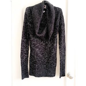 Black Knit Sweater With Silver Highlights